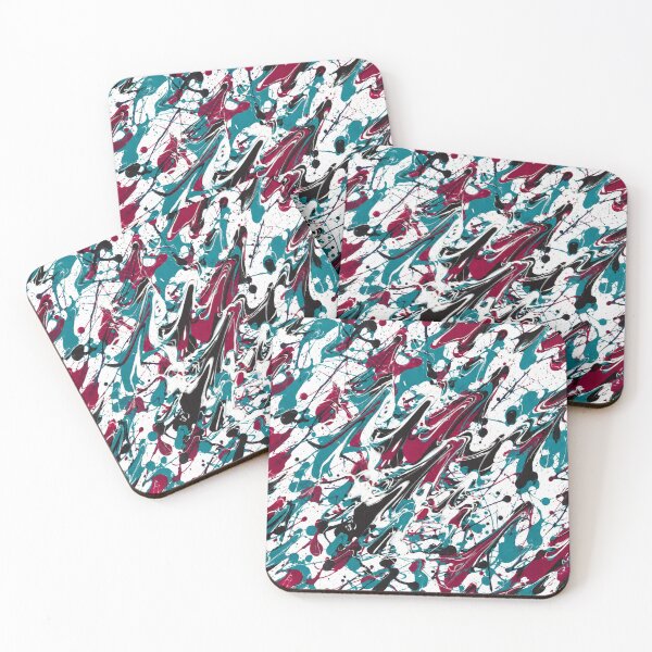Item preview, Teal Burgundy Black Abstract Marbled Paint Splatter Pattern designed and sold by THE SPLATTERED HAUS BY SAGE BANKS.