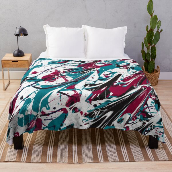 Item preview, Teal Burgundy Black Abstract Marbled Paint Splatter Pattern designed and sold by THE SPLATTERED HAUS BY SAGE BANKS.