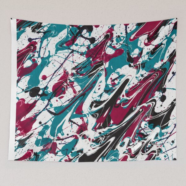 Item preview, Teal Burgundy Black Abstract Marbled Paint Splatter Pattern designed and sold by THE SPLATTERED HAUS BY SAGE BANKS.