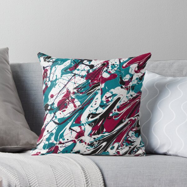 Item preview, Teal Burgundy Black Abstract Marbled Paint Splatter Pattern designed and sold by THE SPLATTERED HAUS BY SAGE BANKS.