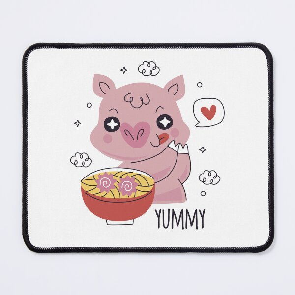 Item preview, Cute Pig Eating Ramen Noodles designed and sold by TotalityDesigns.