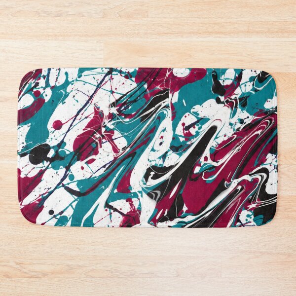 Item preview, Teal Burgundy Black Abstract Marbled Paint Splatter Pattern designed and sold by THE SPLATTERED HAUS BY SAGE BANKS.