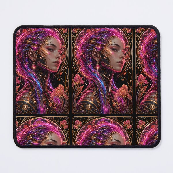 Item preview, Neon Floral Empress: Cyberpunk Botanical Goddess Portrait designed and sold by Ink-verse-.