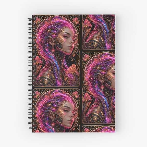 Item preview, Neon Floral Empress: Cyberpunk Botanical Goddess Portrait designed and sold by Ink-verse-.