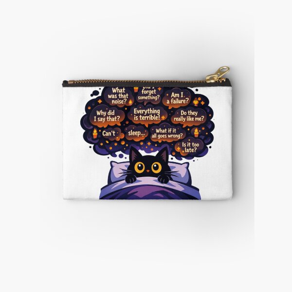 Item preview, 3 AM Overthinking Black Cat Can't Sleep designed and sold by Cherie-verse.