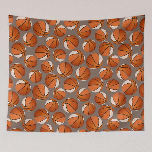 Item preview, stylized basketballs pattern with orange team colors  designed and sold by katzdzynes.