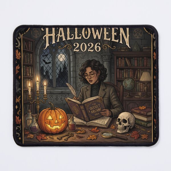 Item preview, Cozy Witch Reading Halloween 2026 Autumn Equinox Illustration designed and sold by DarkOriginArts.