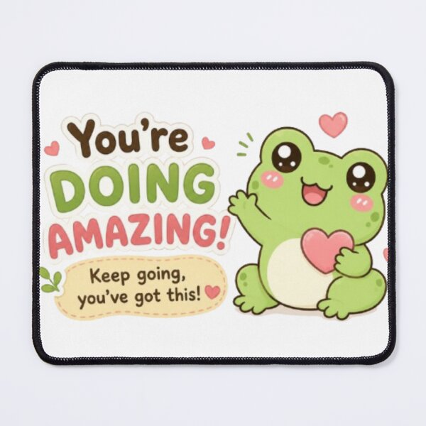 Item preview, Kawaii Frog Sticker ?? | Cute Motivational Frog “You’re Doing Amazing” designed and sold by Vegasstickers.