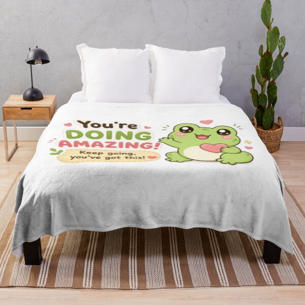 Item preview, Kawaii Frog Sticker ?? | Cute Motivational Frog “You’re Doing Amazing” designed and sold by Vegasstickers.