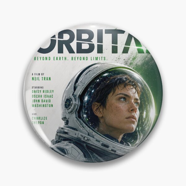 Item preview, Orbital – White & Green Modern Action Astronaut Movie Poster designed and sold by lavanya11.