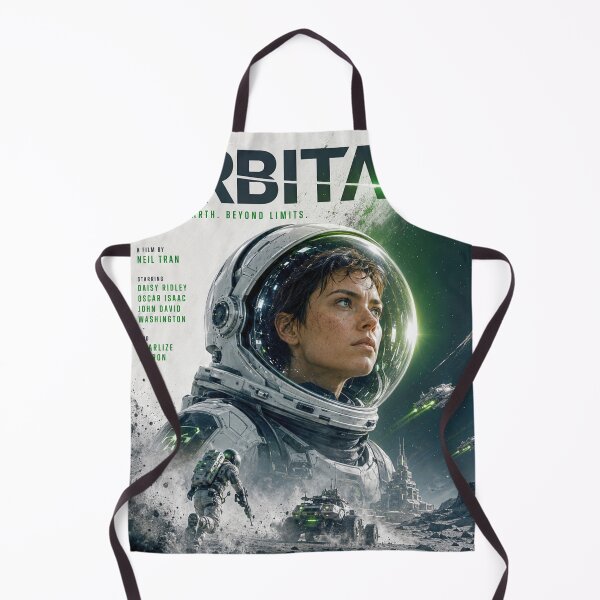 Item preview, Orbital – White & Green Modern Action Astronaut Movie Poster designed and sold by lavanya11.