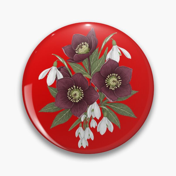 Item preview, Victorian Maroon Hellebore Botanical Collection - Dark Floral Study designed and sold by Dzblack.