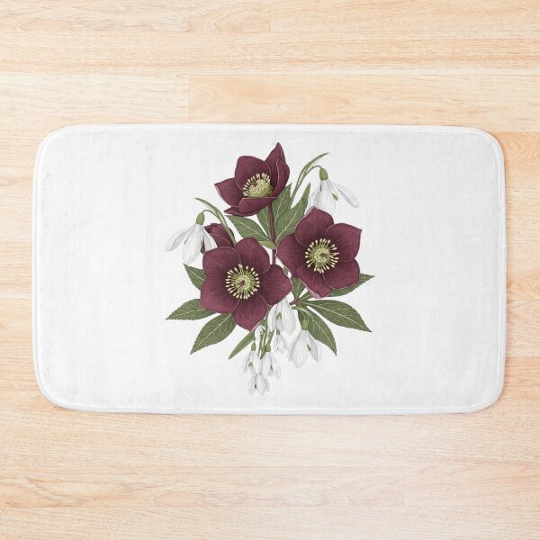 Item preview, Victorian Maroon Hellebore Botanical Collection - Dark Floral Study designed and sold by Dzblack.