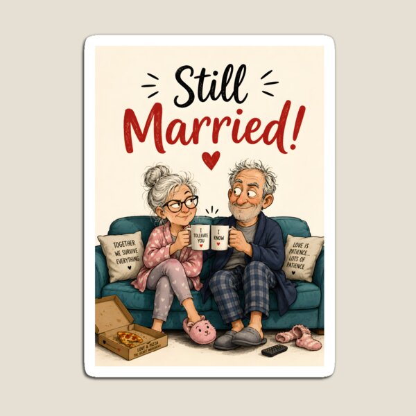Item preview, Still Married! Funny Anniversary Couple – Love, Patience & Pizza designed and sold by blankTeeShirt.