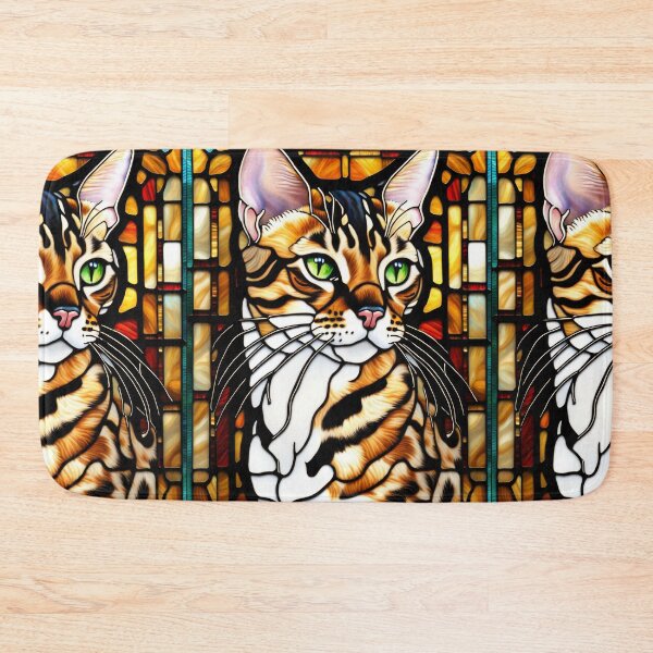Item preview, Bengal Cat Stained Glass Mosaic Portrait designed and sold by pinkal.