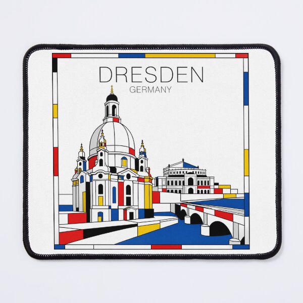 Item preview, Dresden Mondrian style poster 3D designed and sold by CMYKStudio.