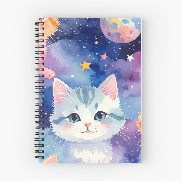 Item preview, Cute Watercolor Cats in Galaxy Clouds designed and sold by BetweenForms.