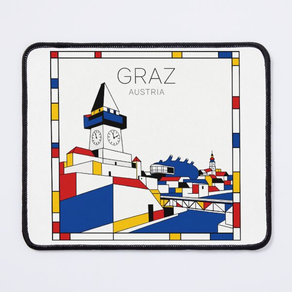 Item preview, Graz Mondrian style poster 3D designed and sold by CMYKStudio.