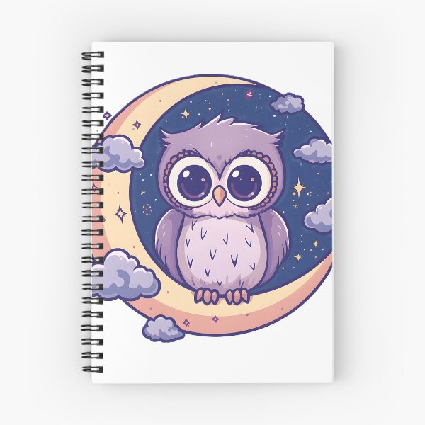Item preview, Cute Kawaii Owl on Crescent Moon | Magical Night Sky Owl Aesthetic designed and sold by dreamz-world.