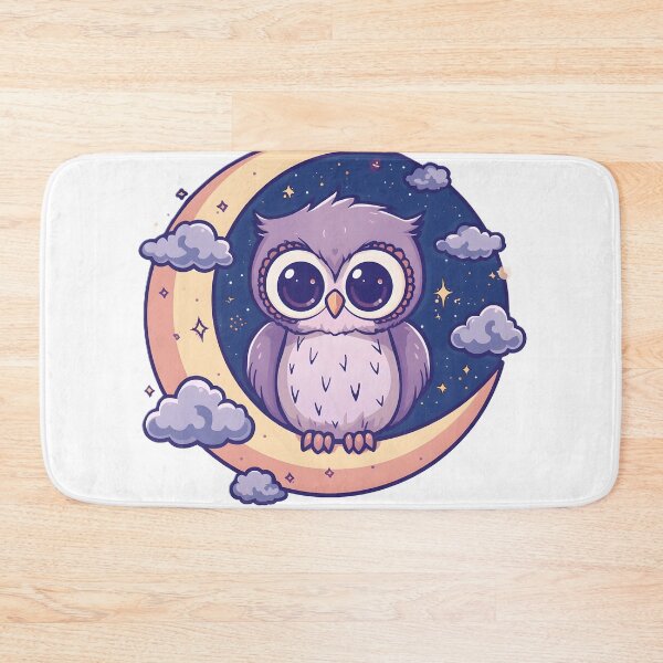 Item preview, Cute Kawaii Owl on Crescent Moon | Magical Night Sky Owl Aesthetic designed and sold by dreamz-world.