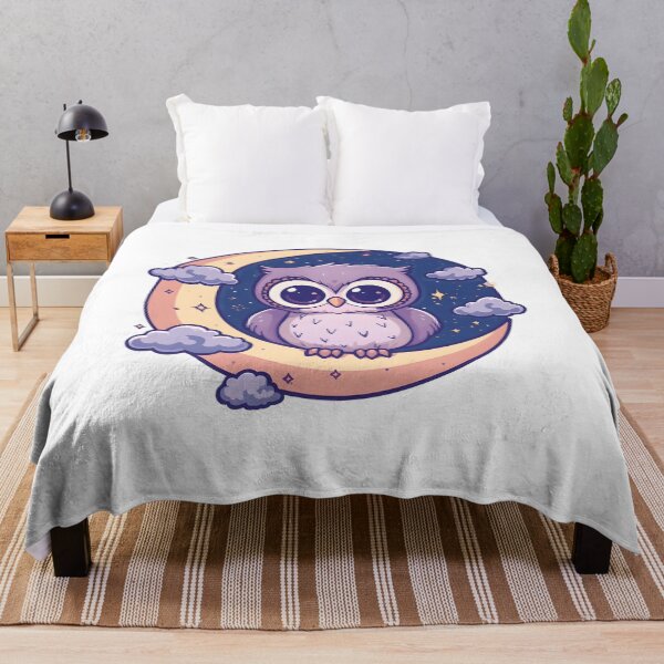 Item preview, Cute Kawaii Owl on Crescent Moon | Magical Night Sky Owl Aesthetic designed and sold by dreamz-world.