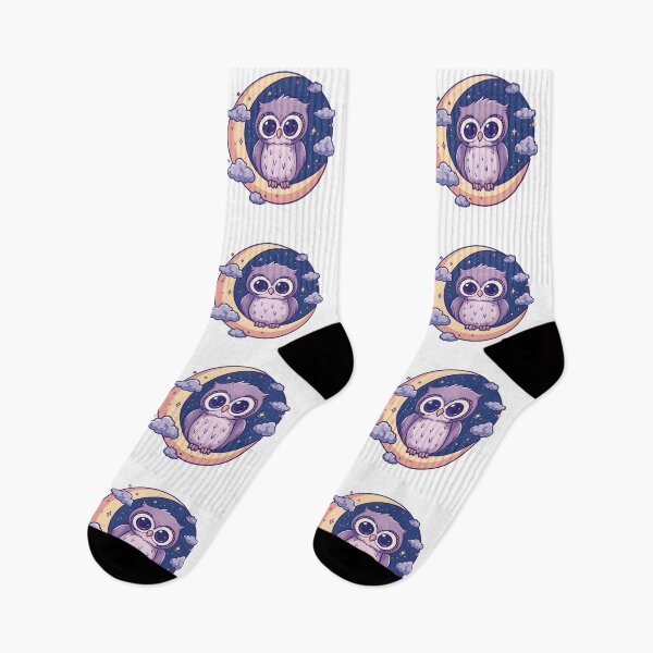 Item preview, Cute Kawaii Owl on Crescent Moon | Magical Night Sky Owl Aesthetic designed and sold by dreamz-world.