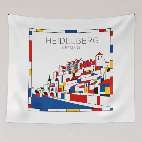 Item preview, Heidelberg Mondrian style poster 3D designed and sold by CMYKStudio.