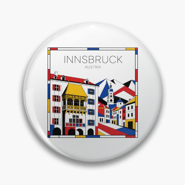 Item preview, Innsbruck Mondrian style poster 3D designed and sold by CMYKStudio.