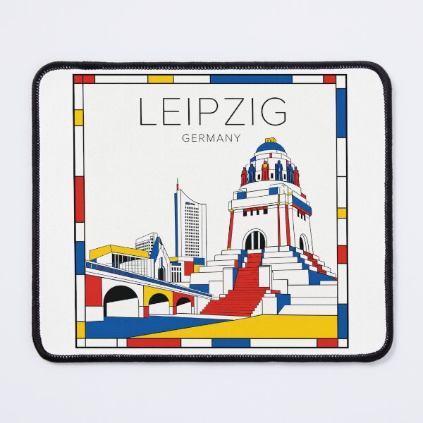 Item preview, Leipzig Mondrian style poster 3D designed and sold by CMYKStudio.