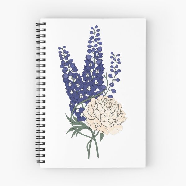 Item preview, Victorian Indigo Delphinium and Ivory Peony - Dark Botanical Art designed and sold by Dzblack.