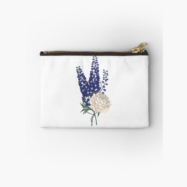 Item preview, Victorian Indigo Delphinium and Ivory Peony - Dark Botanical Art designed and sold by Dzblack.