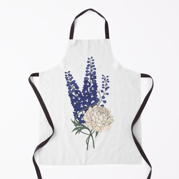 Item preview, Victorian Indigo Delphinium and Ivory Peony - Dark Botanical Art designed and sold by Dzblack.