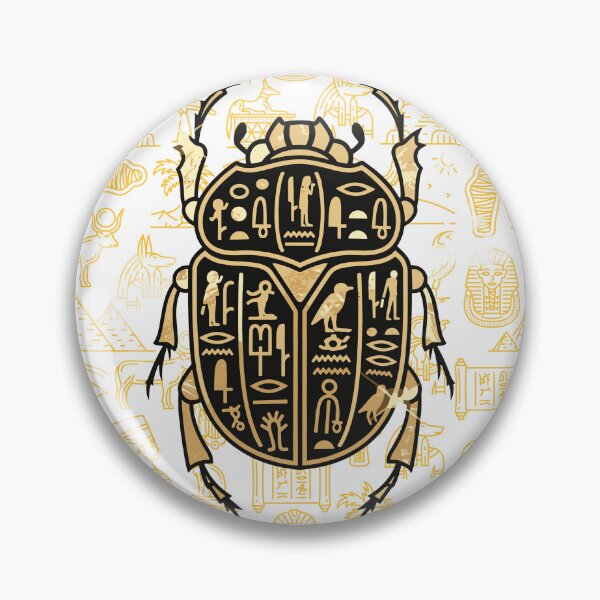 Item preview, Egyptian Scarab – Golden Ancient Egypt Symbol & Hieroglyphic Art designed and sold by lailakhalaf.