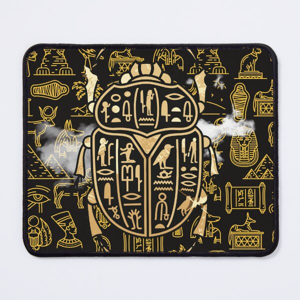 Item preview, Egyptian Scarab – Golden Ancient Egypt Symbol & Hieroglyphic Art designed and sold by lailakhalaf.
