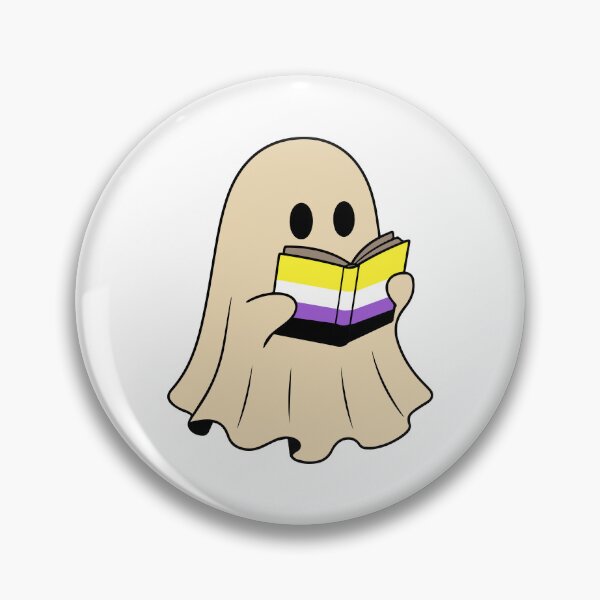 Item preview, Non Binary Halloween Ghost Reading Book designed and sold by Cannaxes Studio.