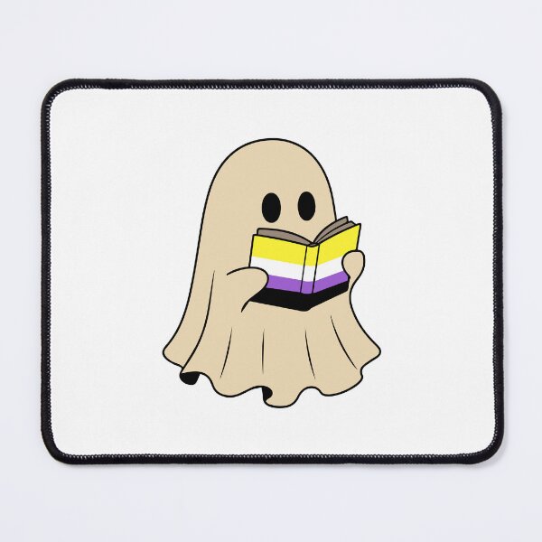 Item preview, Non Binary Halloween Ghost Reading Book designed and sold by Cannaxes Studio.