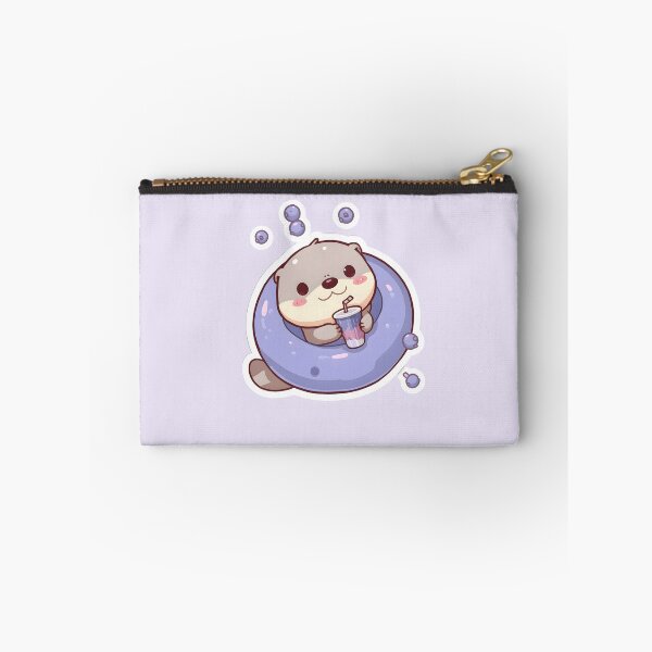 Item preview, Kawaii Otter Blueberry Float – Cute Chibi Summer Otter designed and sold by UnRealS.
