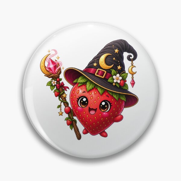 Item preview, Sweet strawberry witch with moon wand designed and sold by KayalieCraft.