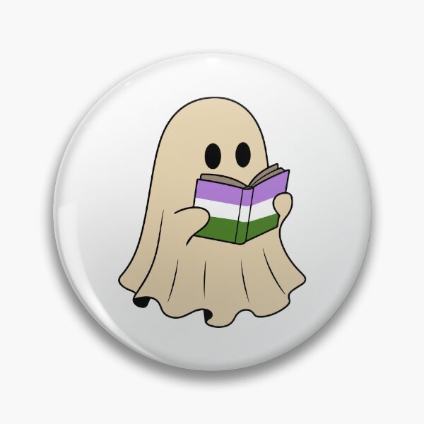 Item preview, Genderqueer Halloween Ghost Reading Book designed and sold by Cannaxes Studio.