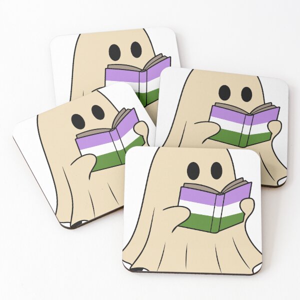 Item preview, Genderqueer Halloween Ghost Reading Book designed and sold by Cannaxes Studio.