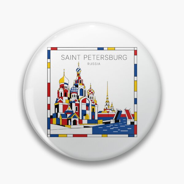 Item preview, Saint Petersburg Mondrian style poster 3D designed and sold by CMYKStudio.