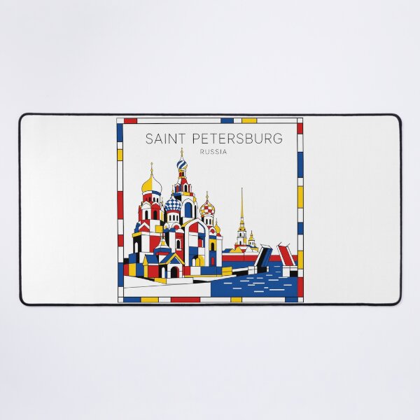Item preview, Saint Petersburg Mondrian style poster 3D designed and sold by CMYKStudio.
