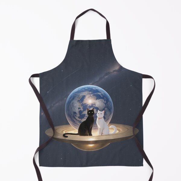 Item preview, Cosmic Cats on UFO Above Earth - Surreal Space Art designed and sold by BLUESKY11a.