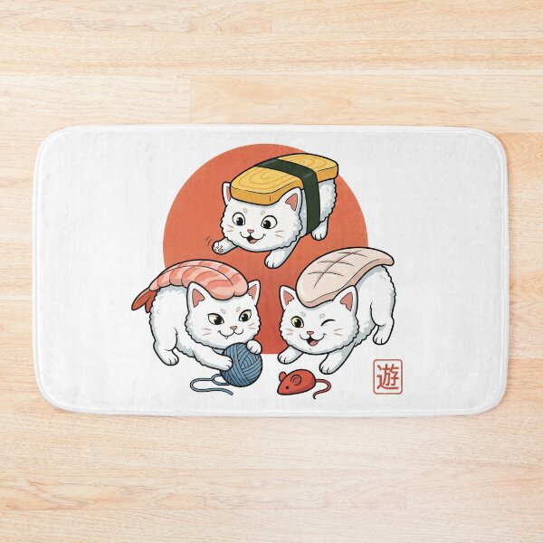 Item preview, Sushi Kitty Trio – Cute Japanese Food Cats designed and sold by Timegraf.