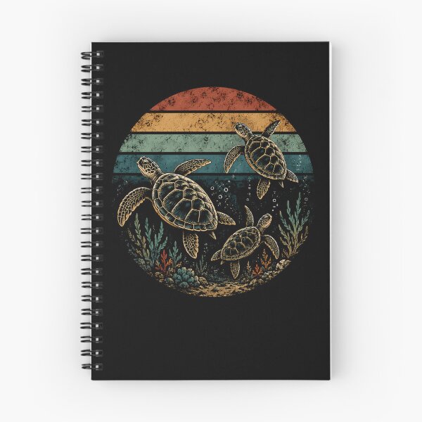 Item preview, Three Sea Turtles Exploring Retro Ocean Depths designed and sold by Moizento.