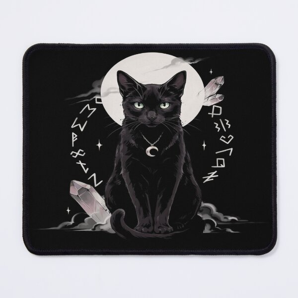 Item preview, Witchy Black Cat Moon – Mystical Crystal Rune Design designed and sold by Midnight Veil Designs.
