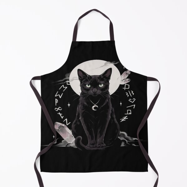 Item preview, Witchy Black Cat Moon – Mystical Crystal Rune Design designed and sold by Midnight Veil Designs.