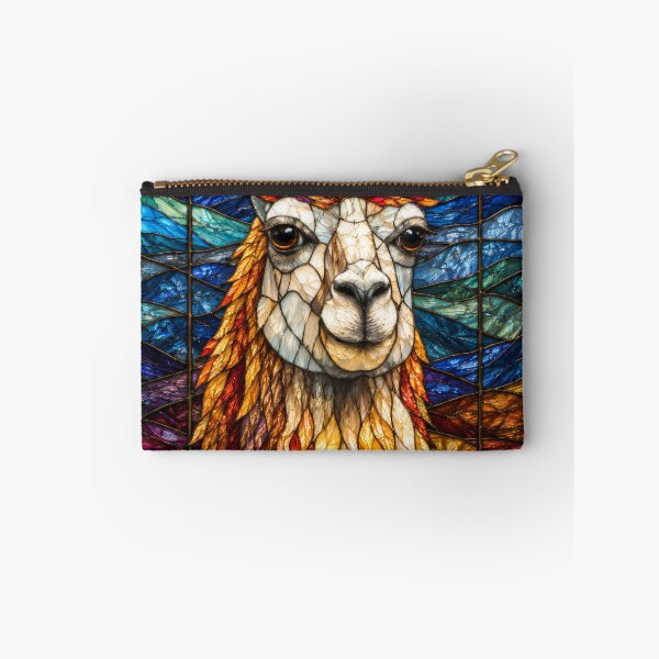 Item preview, Llama Stained Glass Mountain Mosaic designed and sold by pinkal.