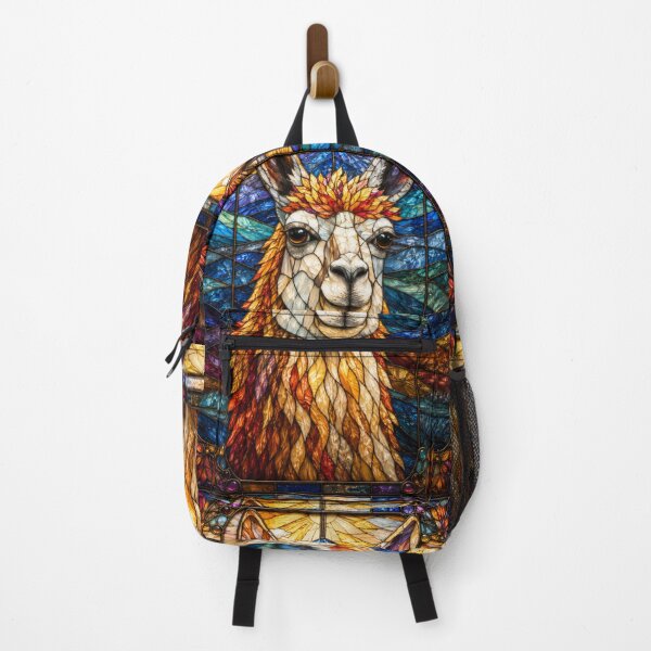 Item preview, Llama Stained Glass Mountain Mosaic designed and sold by pinkal.