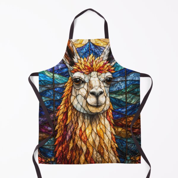 Item preview, Llama Stained Glass Mountain Mosaic designed and sold by pinkal.